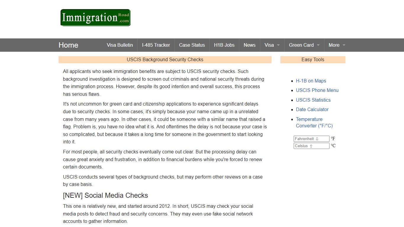 Immigration: USCIS Security Checks